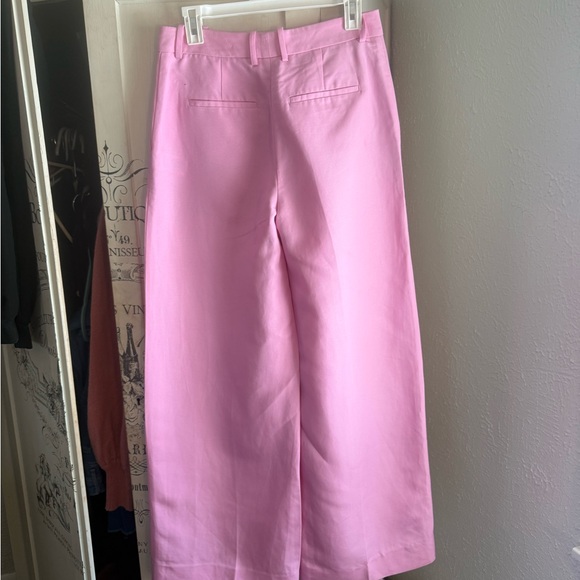 NWT Reiss Raine Tailored Pink Wide-Leg Linen Blend Trouser Pants - Picture 8 of 16